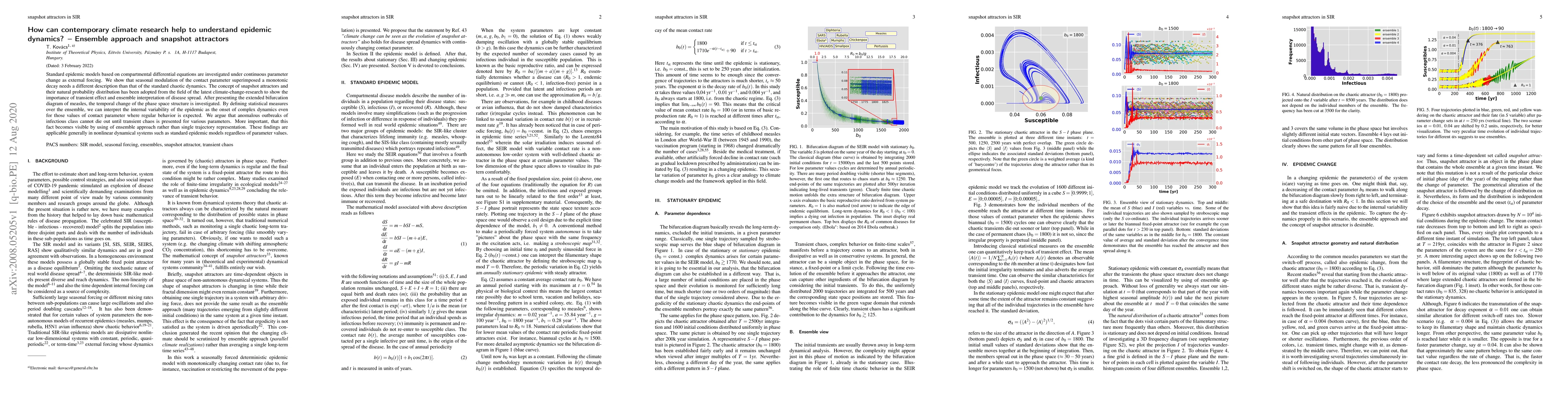 Thumbnail for How can contemporary climate research help to understand epidemic
  dynamics? -- Ensemble approach and snapshot attractors