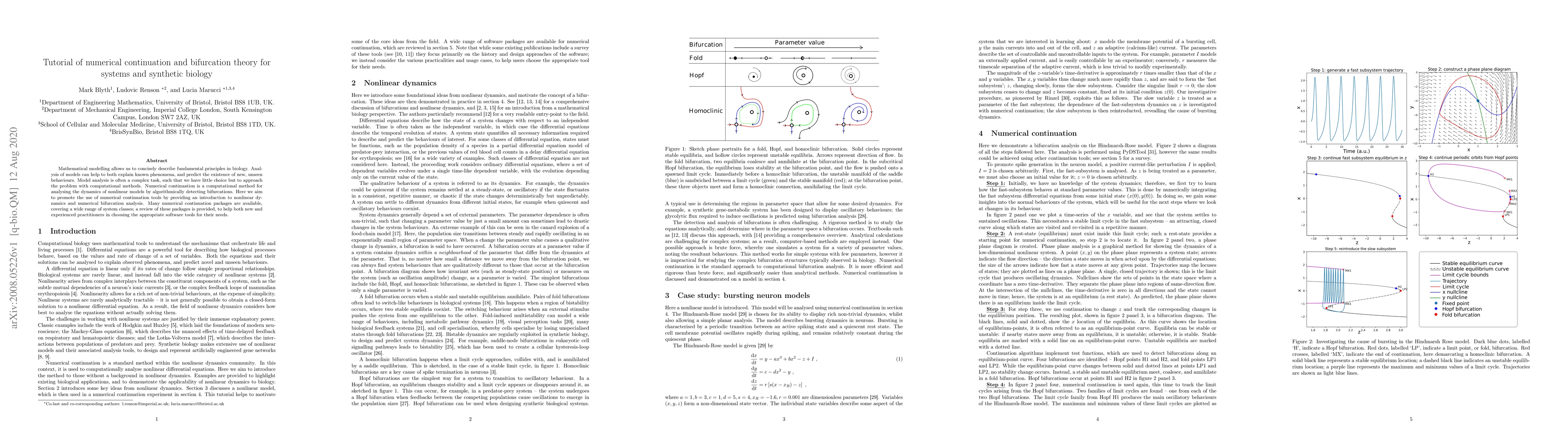 Thumbnail for Tutorial of numerical continuation and bifurcation theory for systems
  and synthetic biology