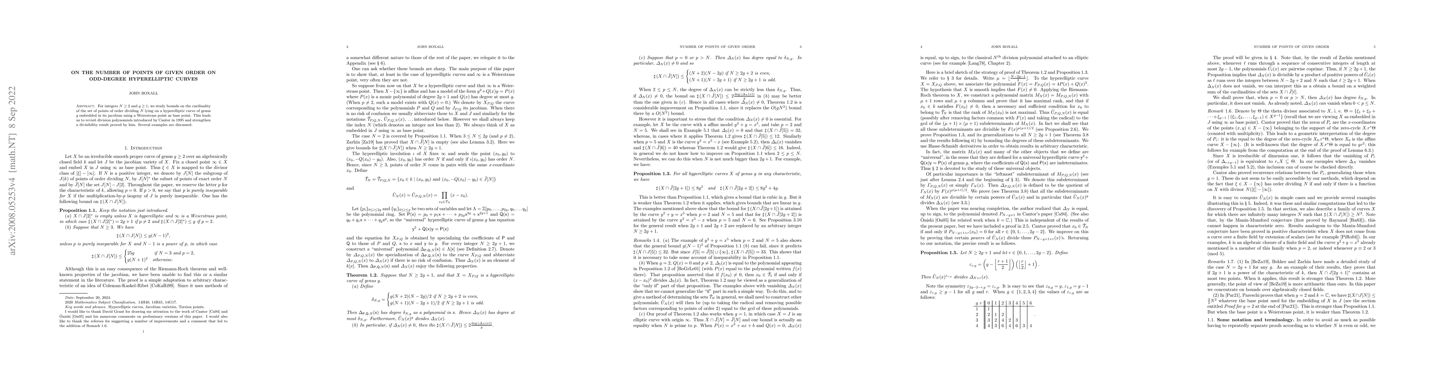 Thumbnail for On the number of point of given order on odd degree hyperelliptic curves
