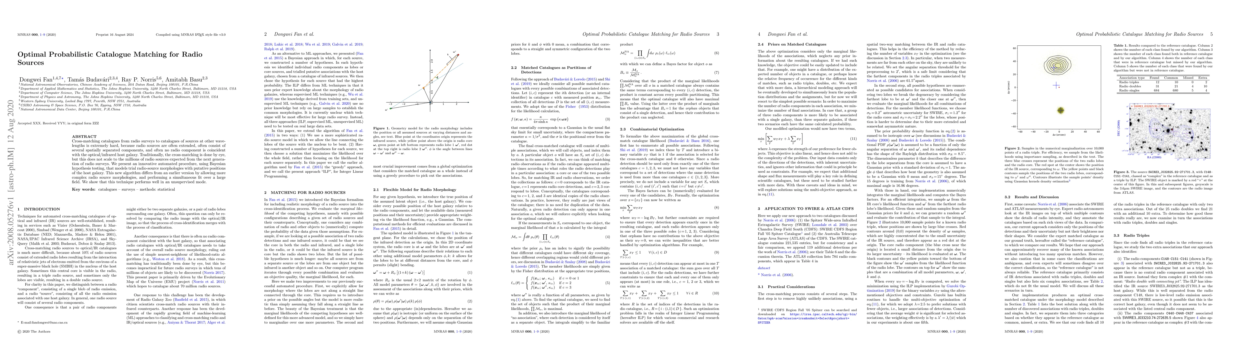 Thumbnail for Optimal Probabilistic Catalogue Matching for Radio Sources