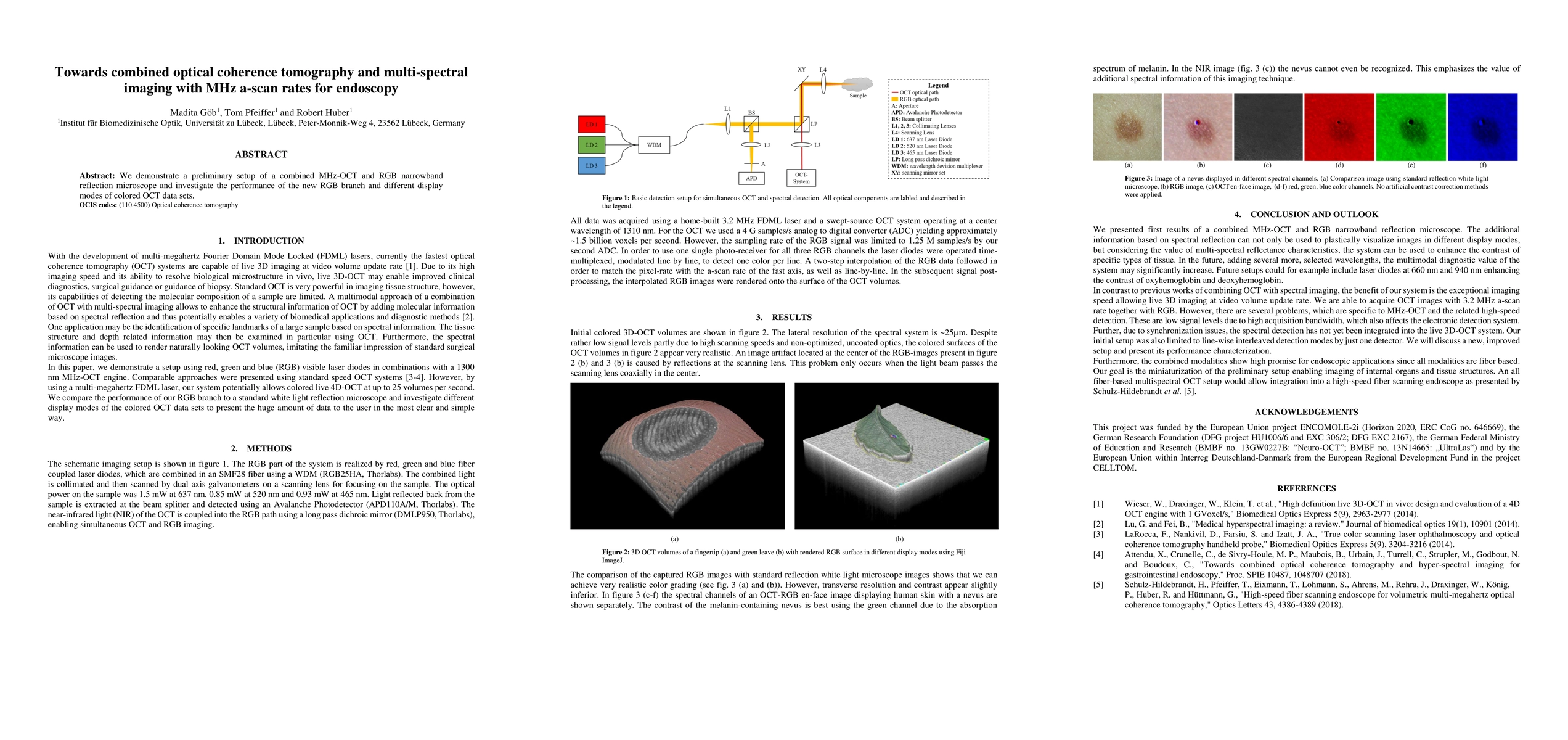Thumbnail for Towards combined optical coherence tomography and multi-spectral imaging
  with MHz a-scan rates for endoscopy