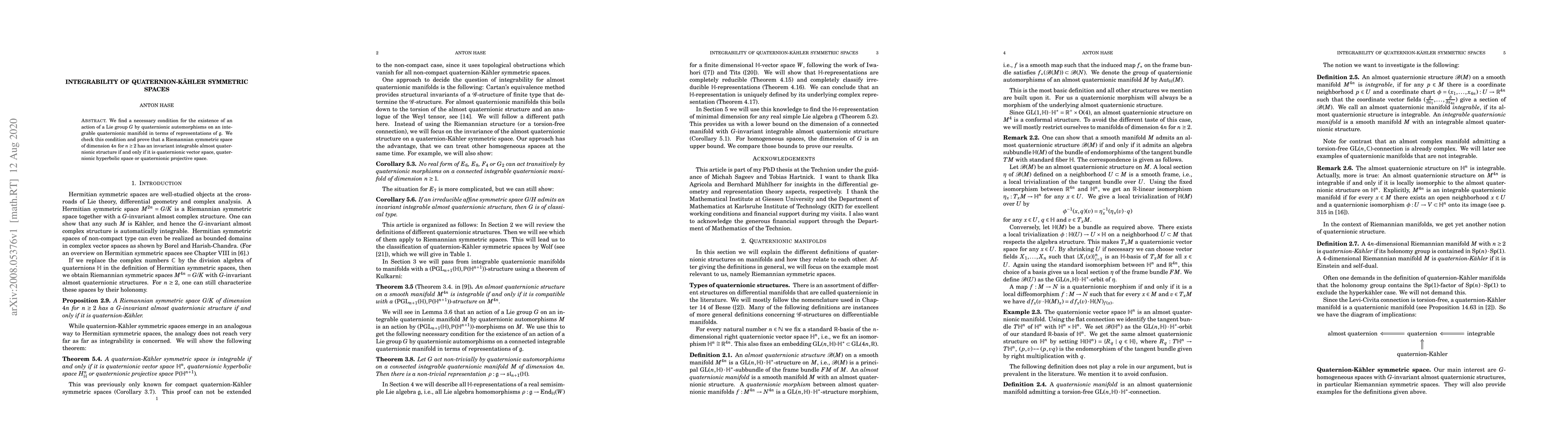 Thumbnail for Integrability of quaternion-K\"ahler symmetric spaces