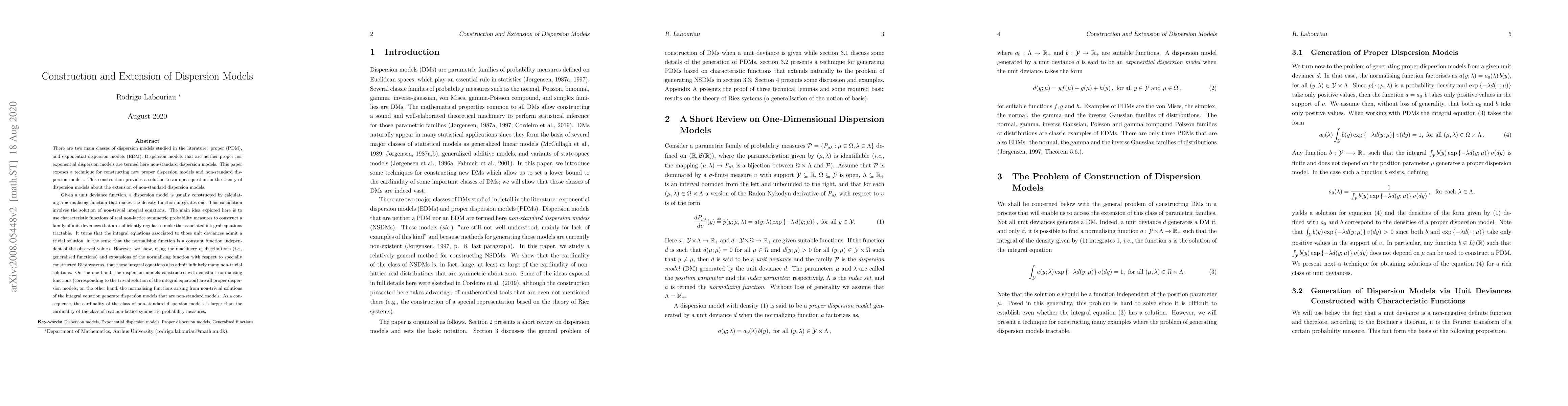 Thumbnail for Construction and Extension of Dispersion Models