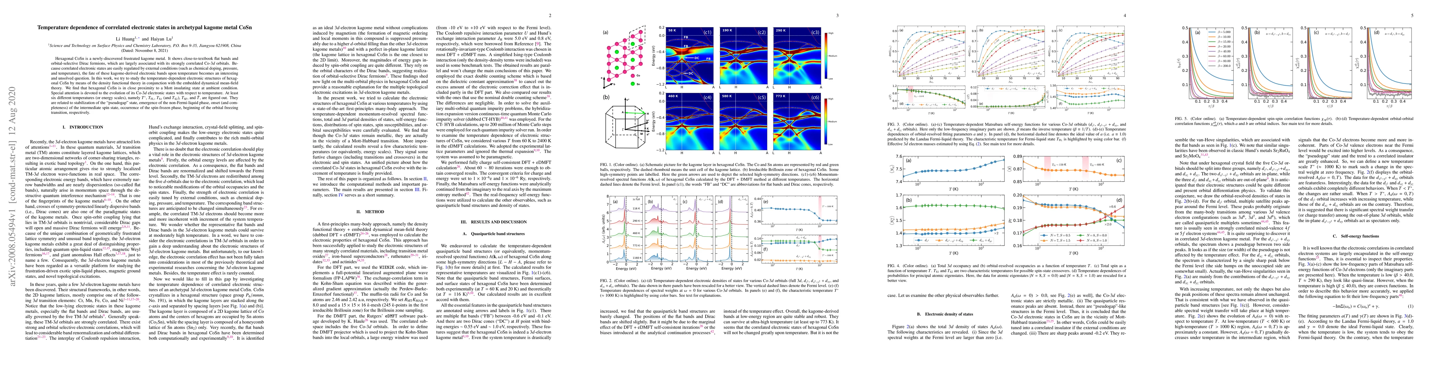 Thumbnail for Temperature dependence of correlated electronic states in archetypal
  kagome metal CoSn