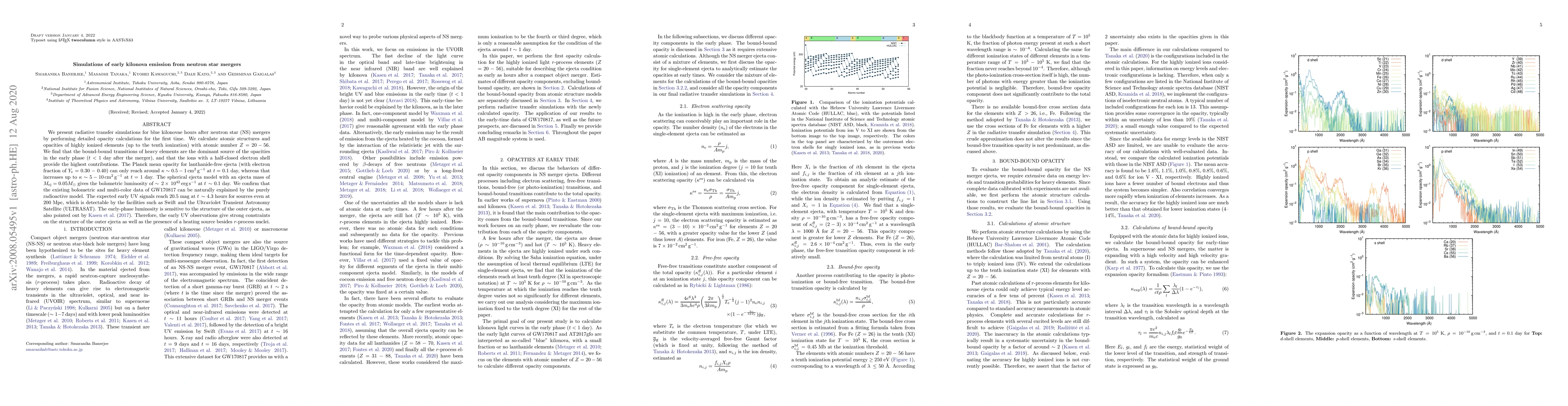 Thumbnail for Simulations of early kilonova emission from neutron star mergers