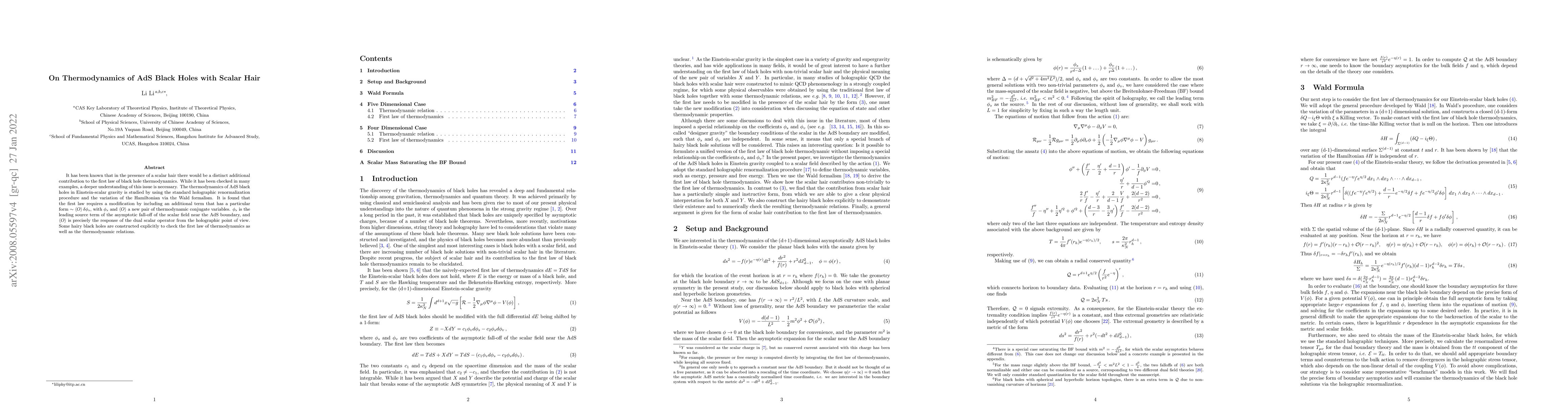 Thumbnail for On Thermodynamics of AdS Black Holes with Scalar Hair