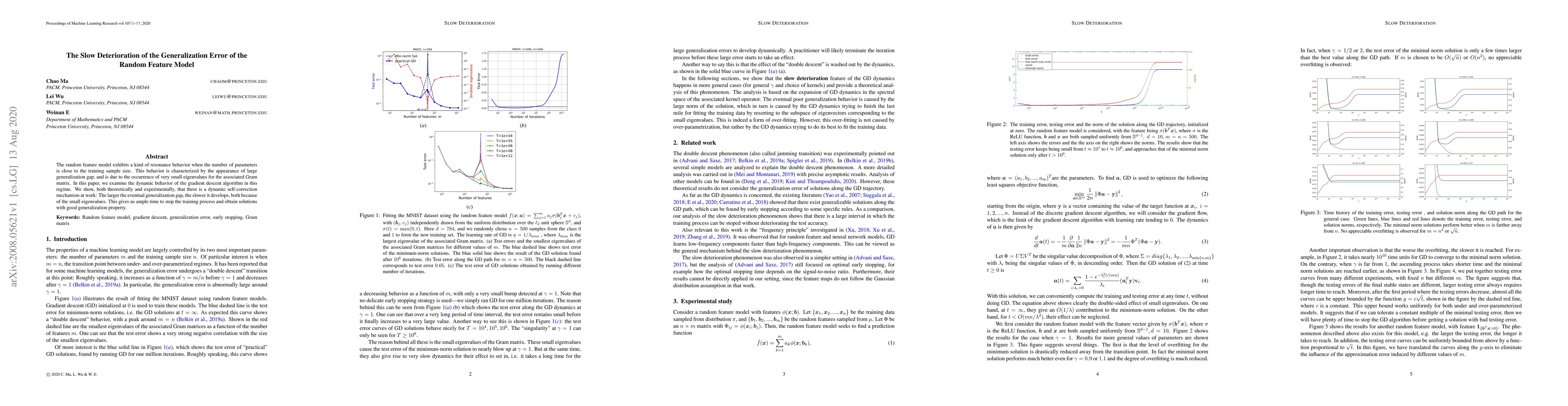 Thumbnail for The Slow Deterioration of the Generalization Error of the Random Feature
  Model
