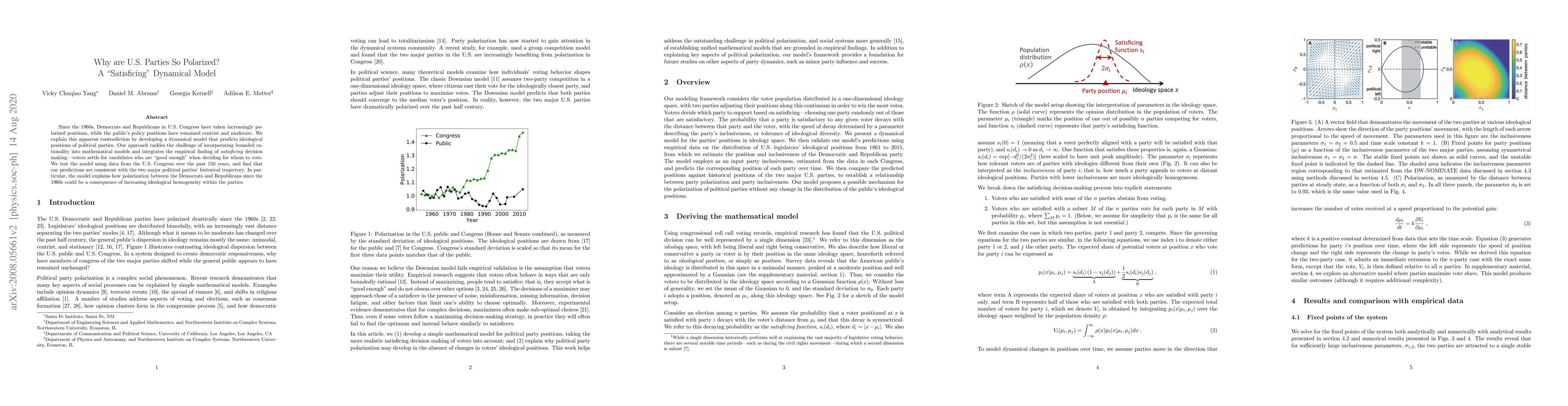 Thumbnail for Why are U.S. Parties So Polarized? A "Satisficing" Dynamical Model