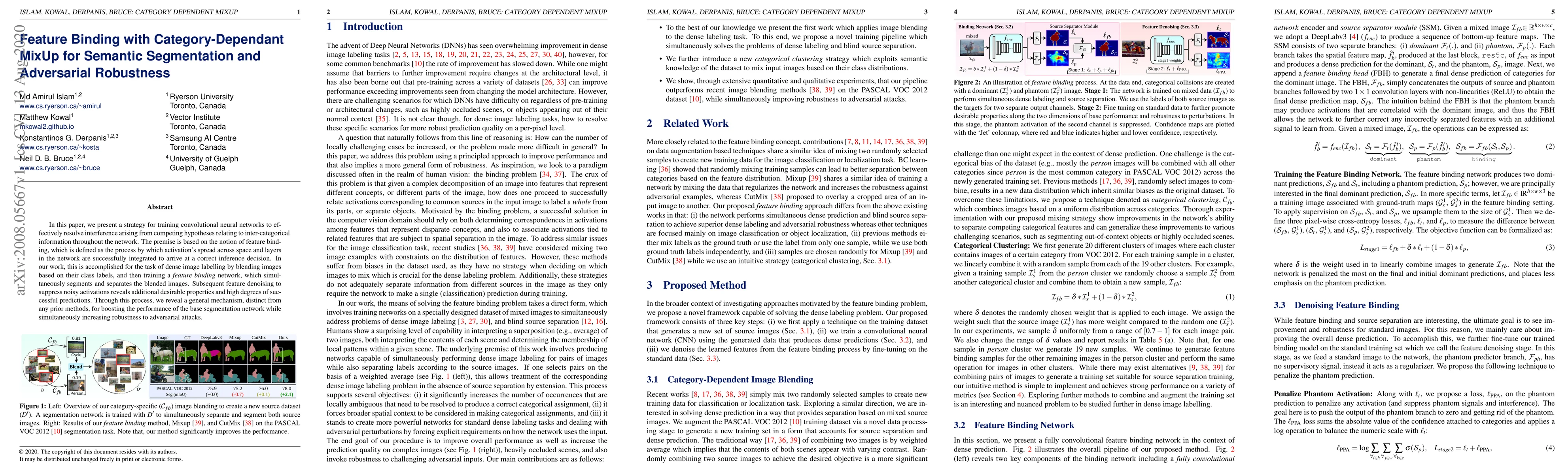Thumbnail for Feature Binding with Category-Dependant MixUp for Semantic Segmentation
  and Adversarial Robustness