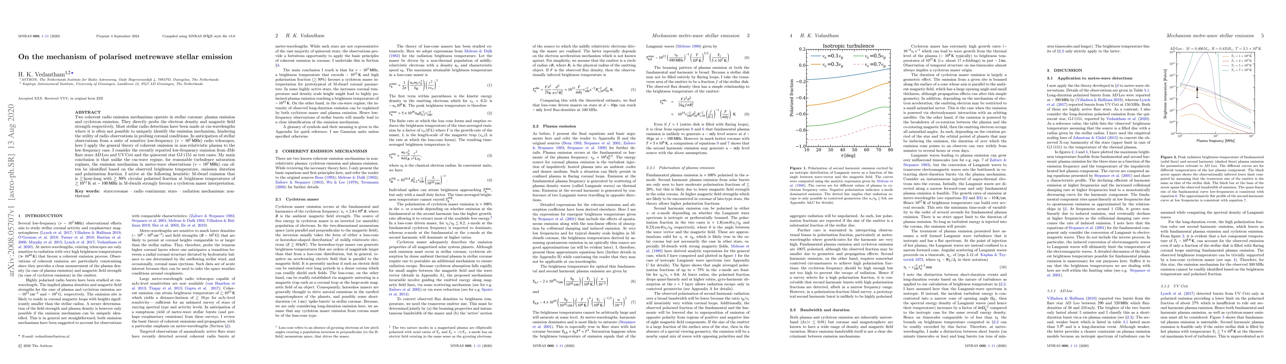 Thumbnail for On the mechanism of polarised metrewave stellar emission
