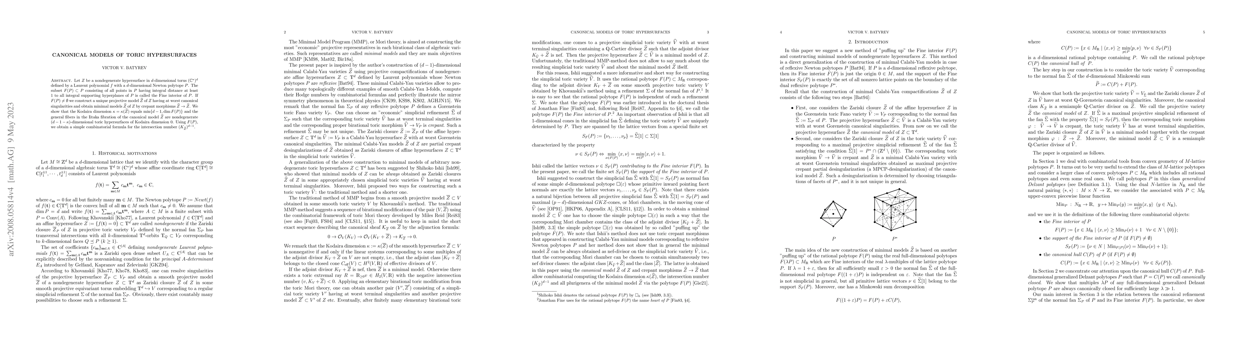 Thumbnail for Canonical models of toric hypersurfaces