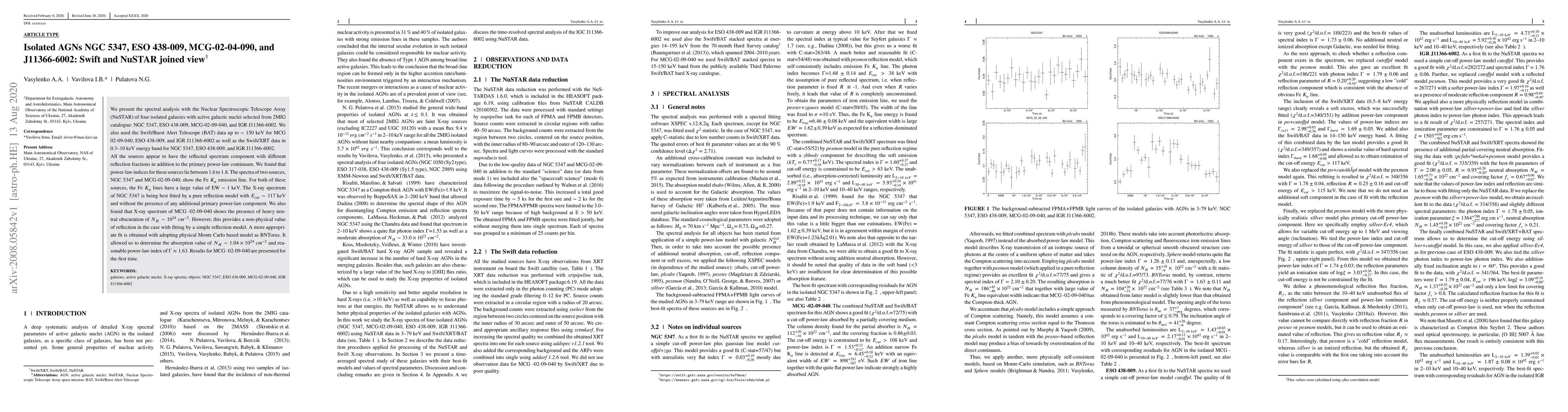 Thumbnail for Isolated AGNs NGC 5347, ESO 438-009, MCG-02-04-090, and J11366-6002:
  Swift and NuSTAR joined view