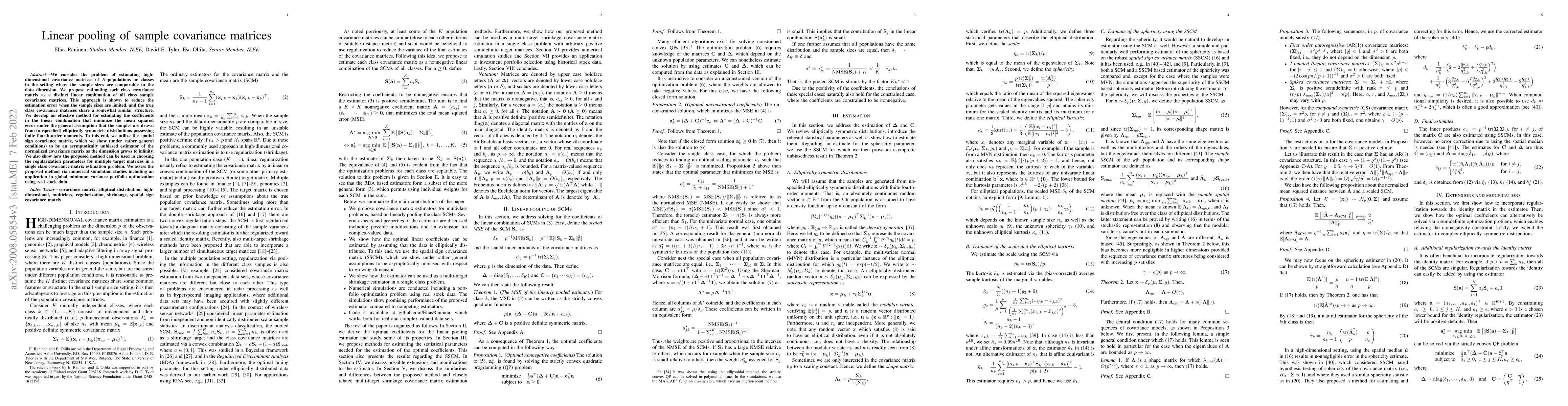Thumbnail for Linear pooling of sample covariance matrices