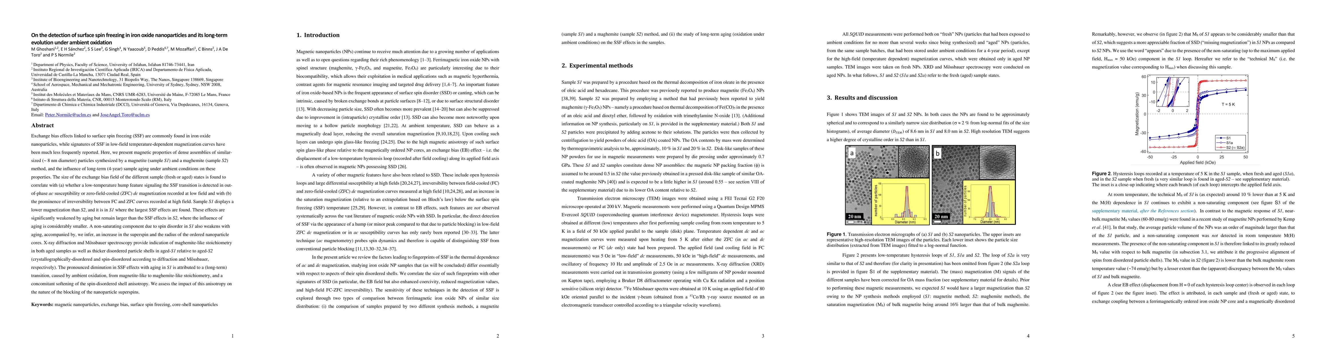 Thumbnail for On the detection of surface spin freezing in iron oxide nanoparticles
  and its long-term evolution under ambient oxidation