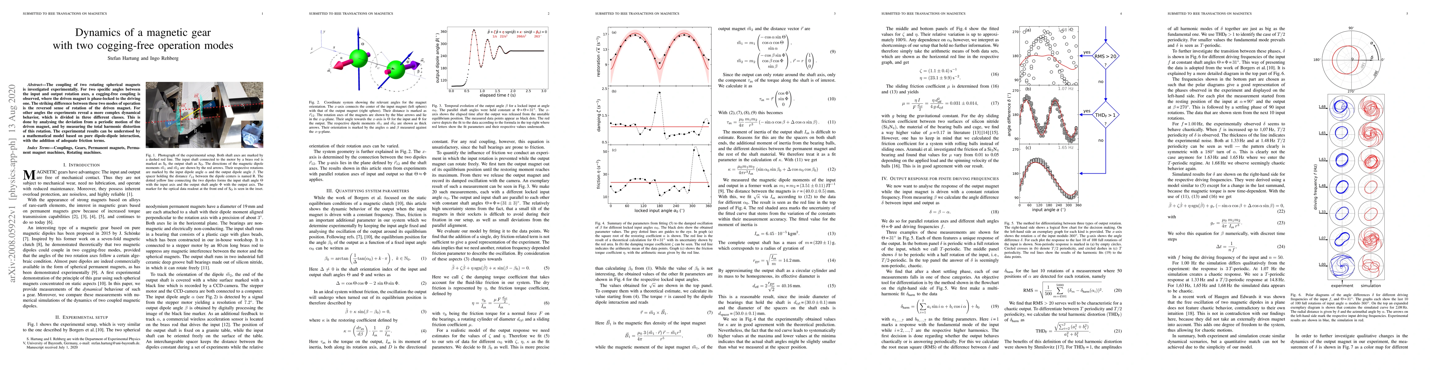 Thumbnail for Dynamics of a magnetic gear with two cogging-free operation modes