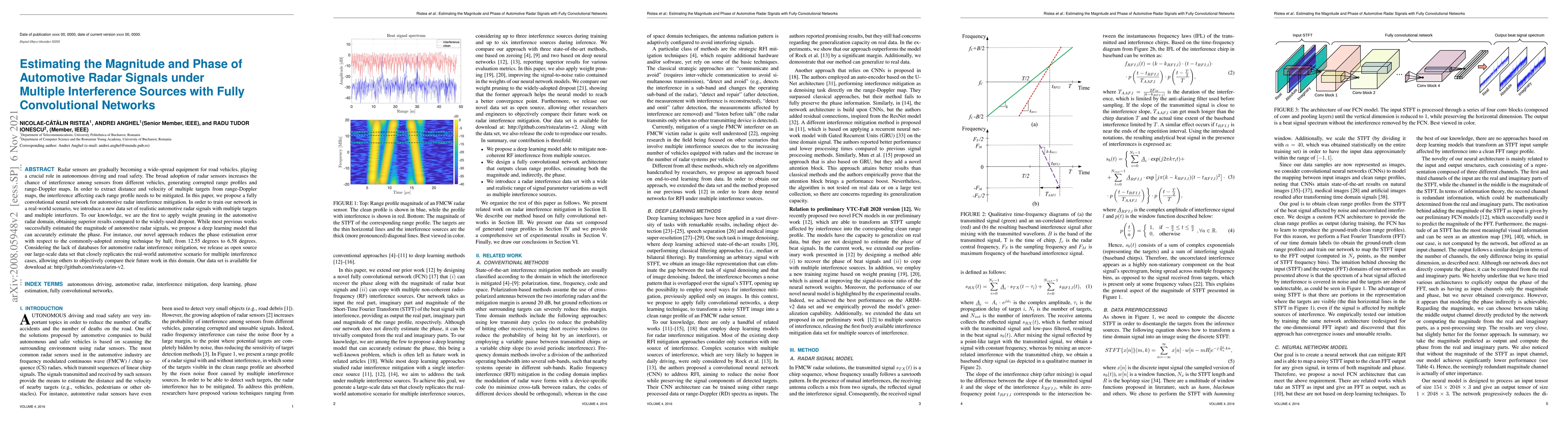 Thumbnail for Estimating the Magnitude and Phase of Automotive Radar Signals under
  Multiple Interference Sources with Fully Convolutional Networks