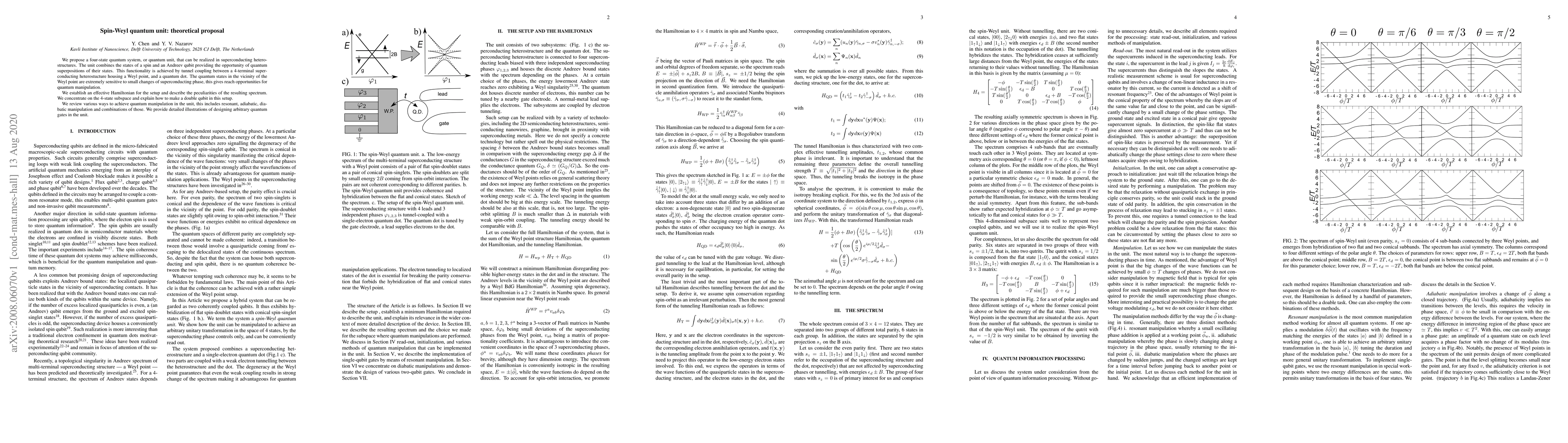 Thumbnail for Spin-Weyl quantum unit: theoretical proposal