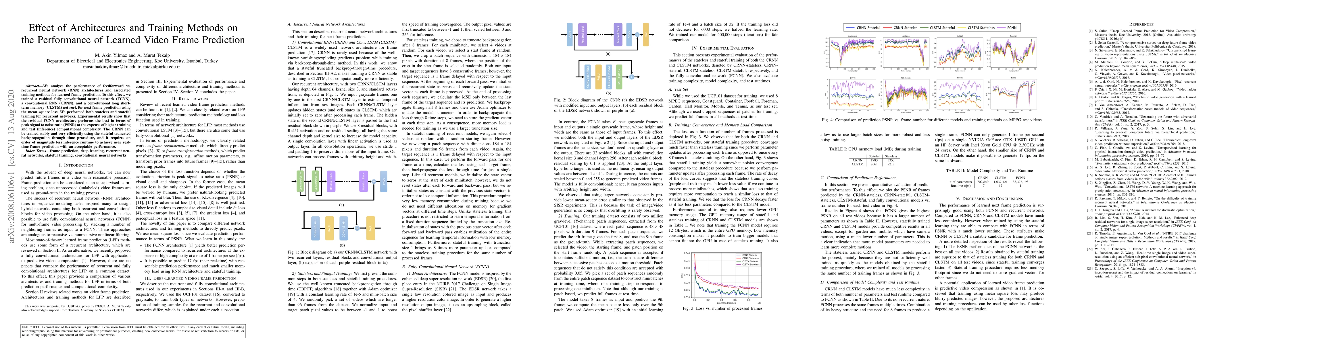 Thumbnail for Effect of Architectures and Training Methods on the Performance of
  Learned Video Frame Prediction