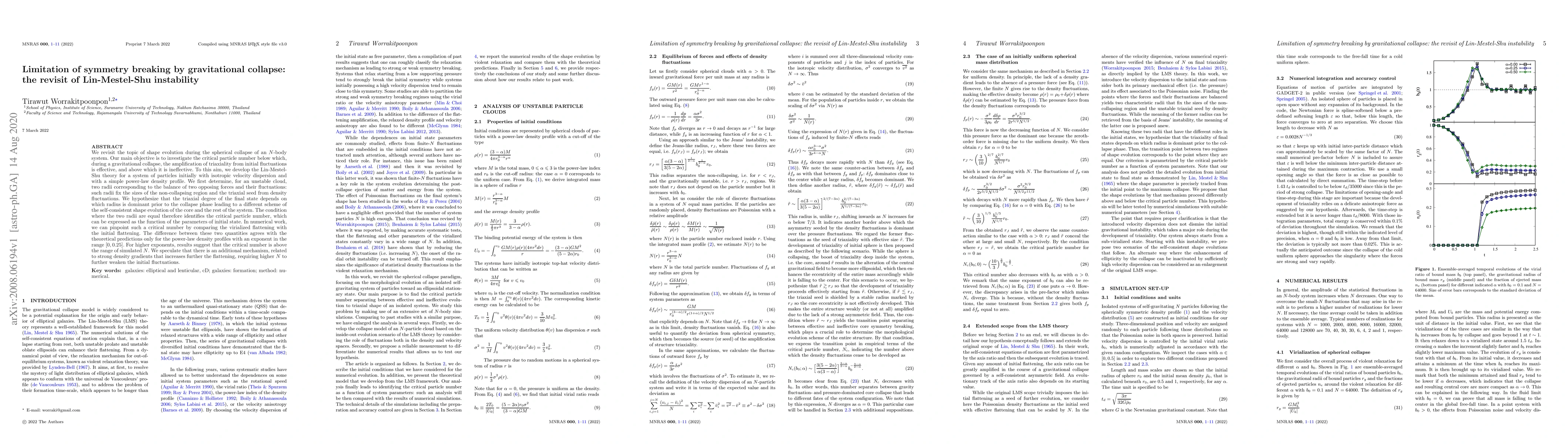 Thumbnail for Limitation of symmetry breaking by gravitational collapse: the revisit
  of Lin-Mestel-Shu instability