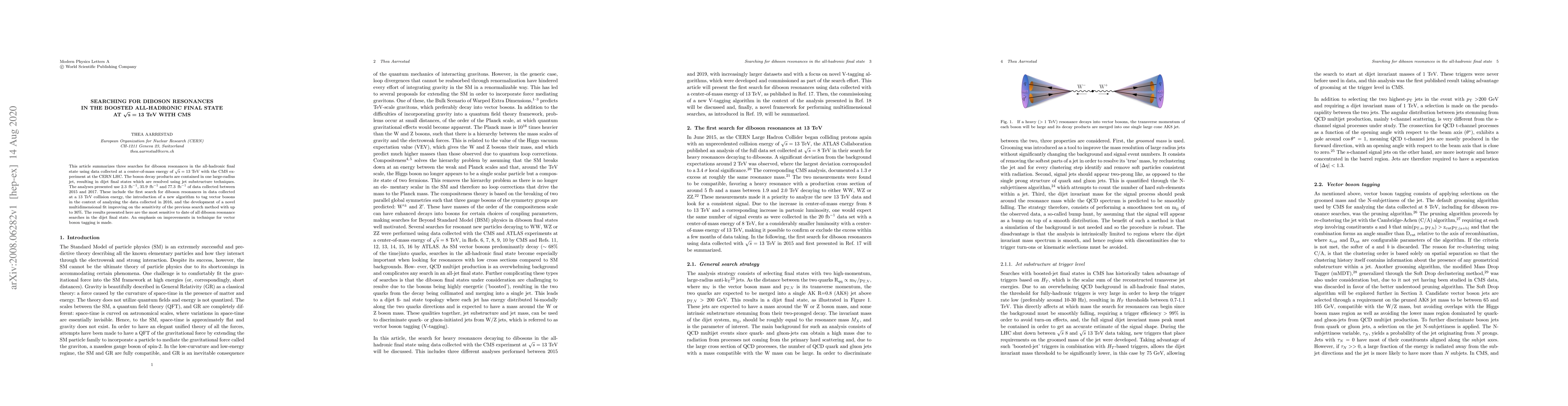 Thumbnail for Searching for diboson resonances in the boosted all-hadronic final state
  at $\sqrt{\rm{s}}=13$ TeV with CMS