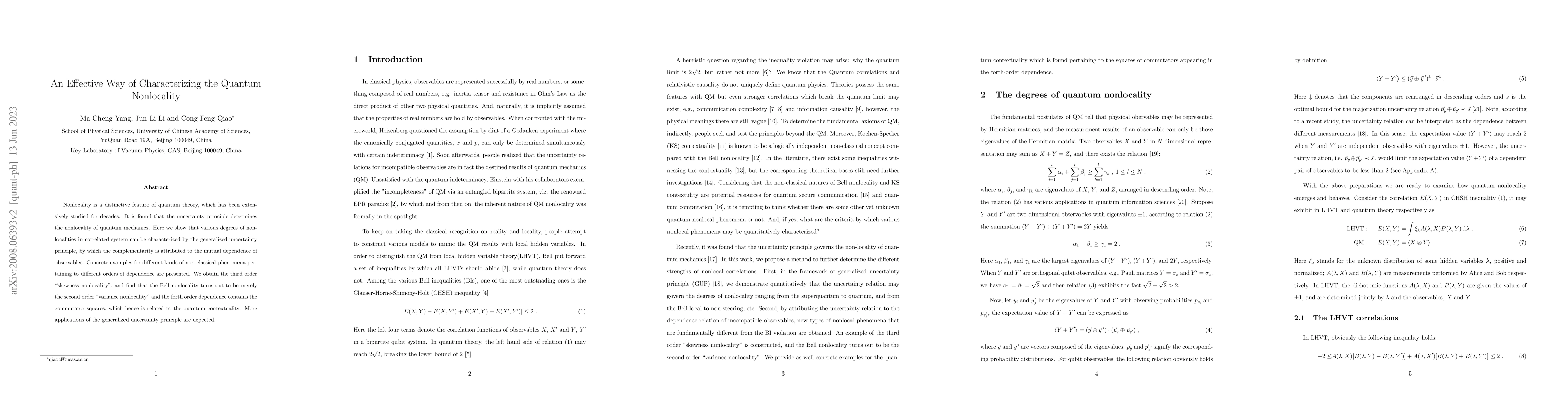 Thumbnail for An Effective Way of Characterizing the Quantum Nonlocality