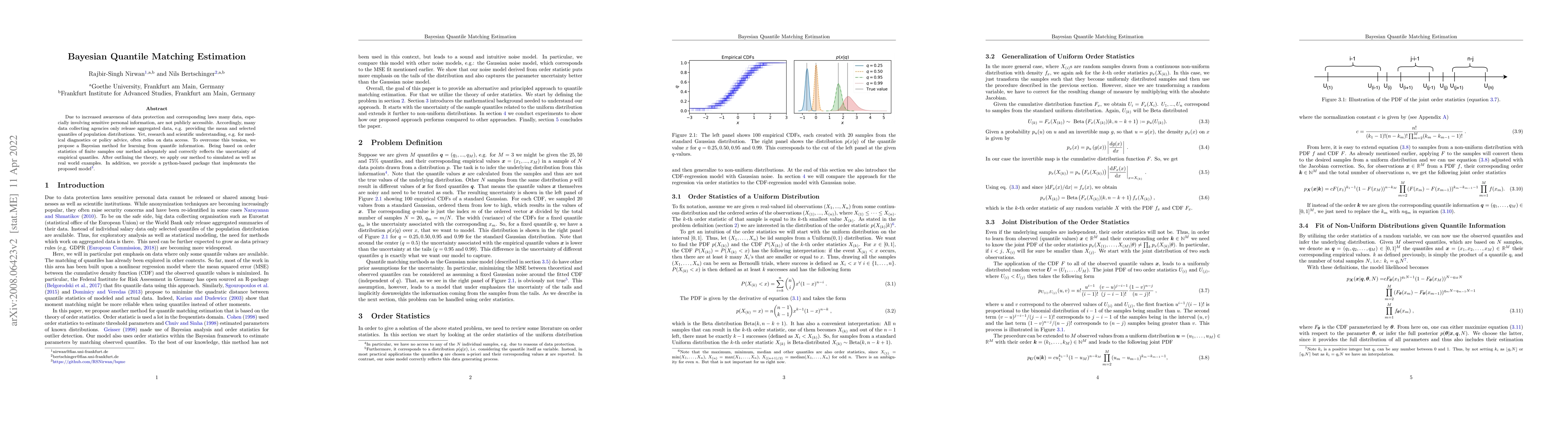Thumbnail for Bayesian Quantile Matching Estimation
