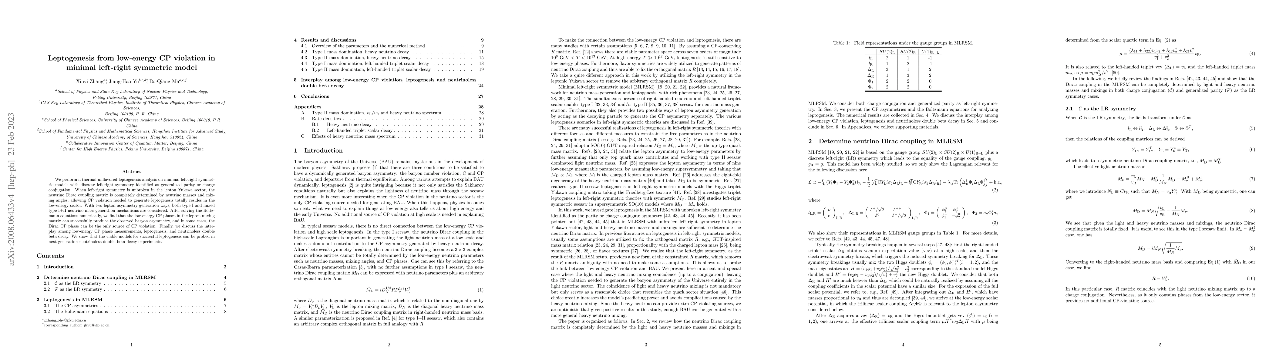 Thumbnail for Leptogenesis from low-energy CP violation in minimal left-right
  symmetric model