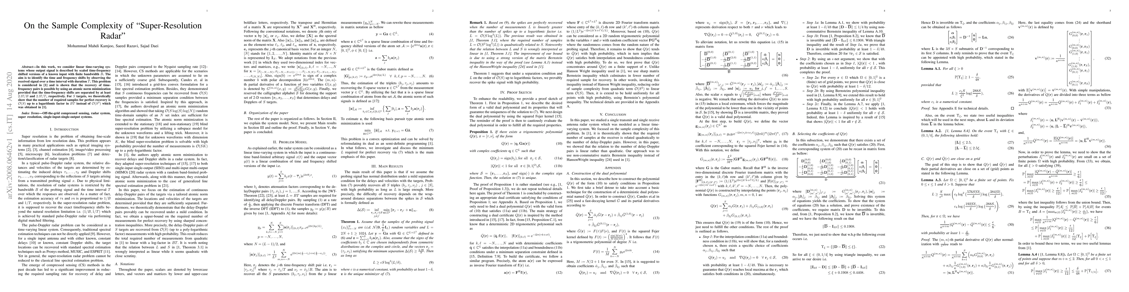 Thumbnail for On the Sample Complexity of Super-Resolution Radar