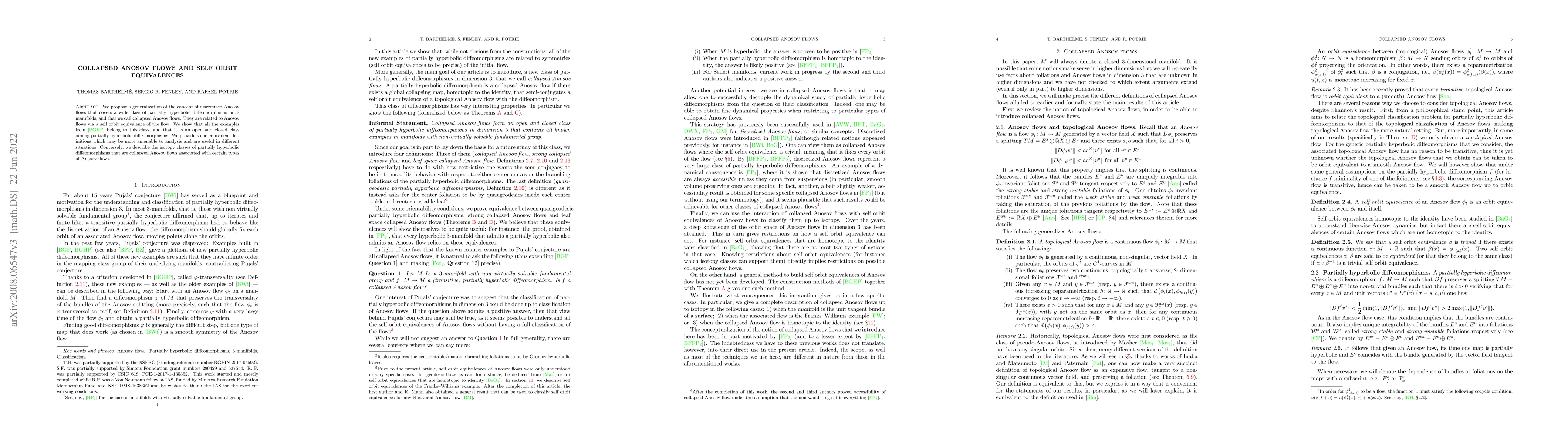 Thumbnail for Collapsed Anosov flows and self orbit equivalences
