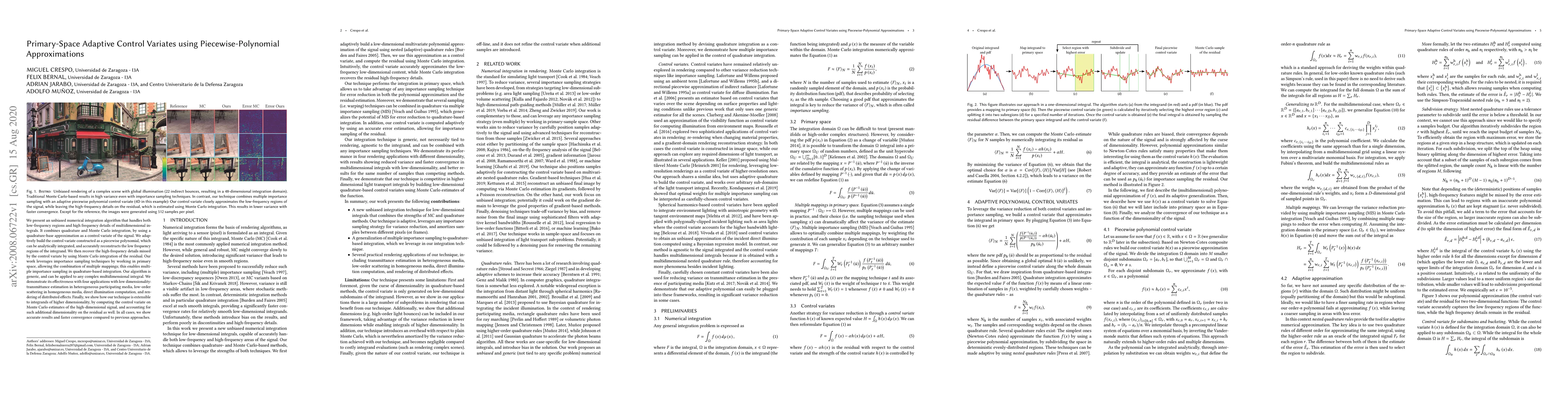 Thumbnail for Primary-Space Adaptive Control Variates using Piecewise-Polynomial
  Approximations