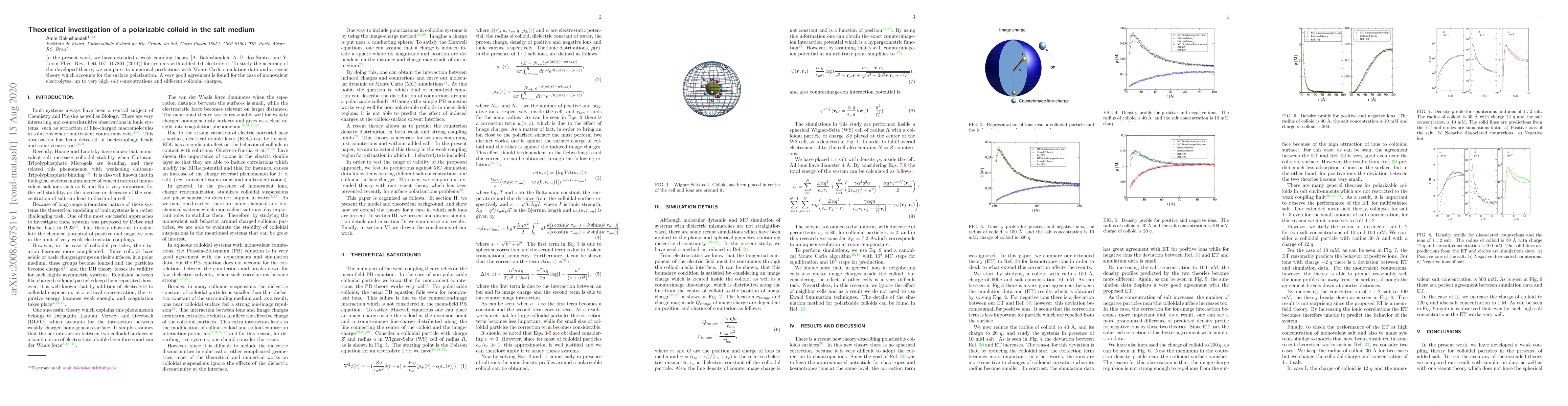Thumbnail for Theoretical investigation of a polarizable colloid in the salt medium