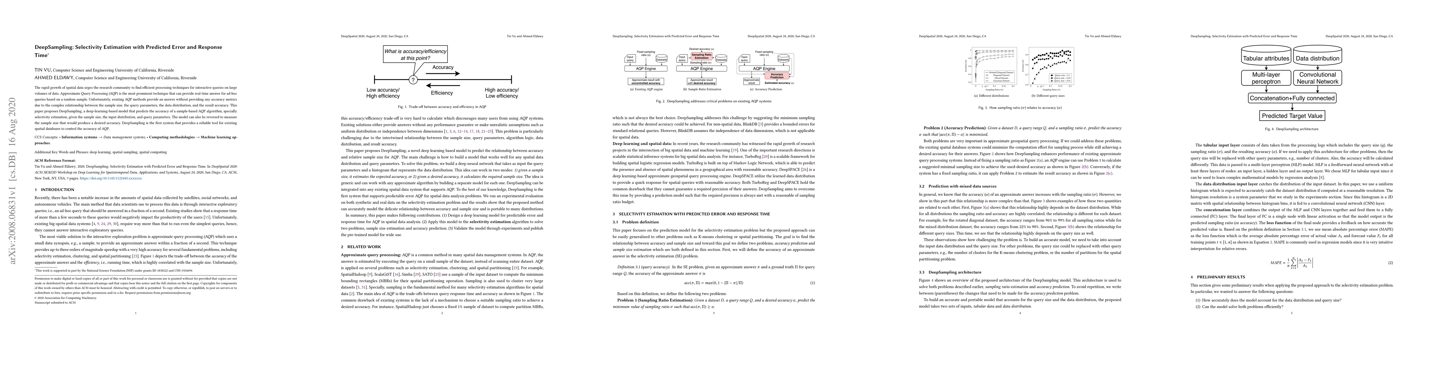 Thumbnail for DeepSampling: Selectivity Estimation with Predicted Error and Response
  Time