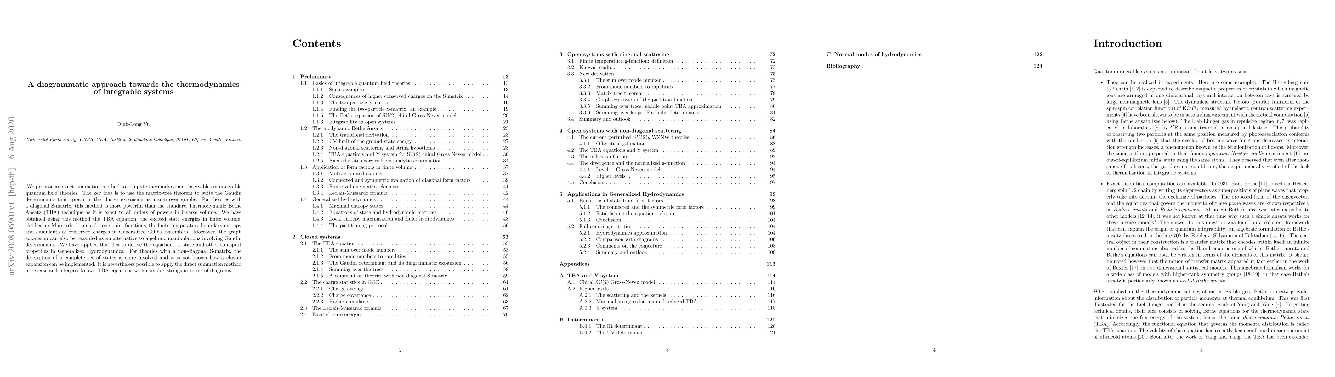 Thumbnail for A diagrammatic approach towards the thermodynamics of integrable systems