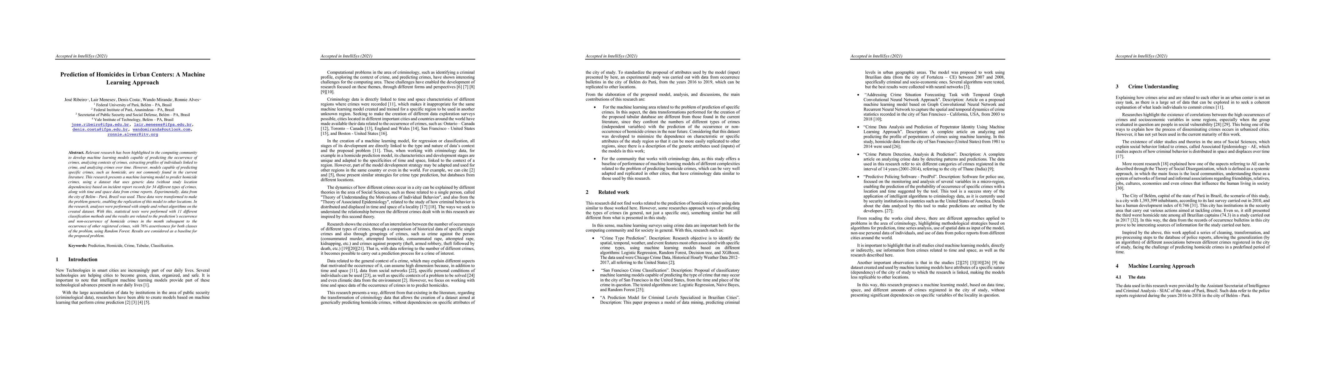 Thumbnail for Prediction of Homicides in Urban Centers: A Machine Learning Approach