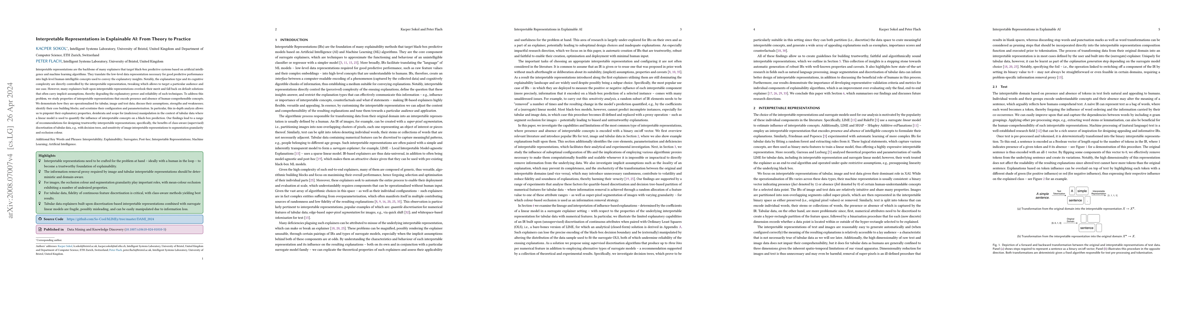 Thumbnail for Interpretable Representations in Explainable AI: From Theory to Practice