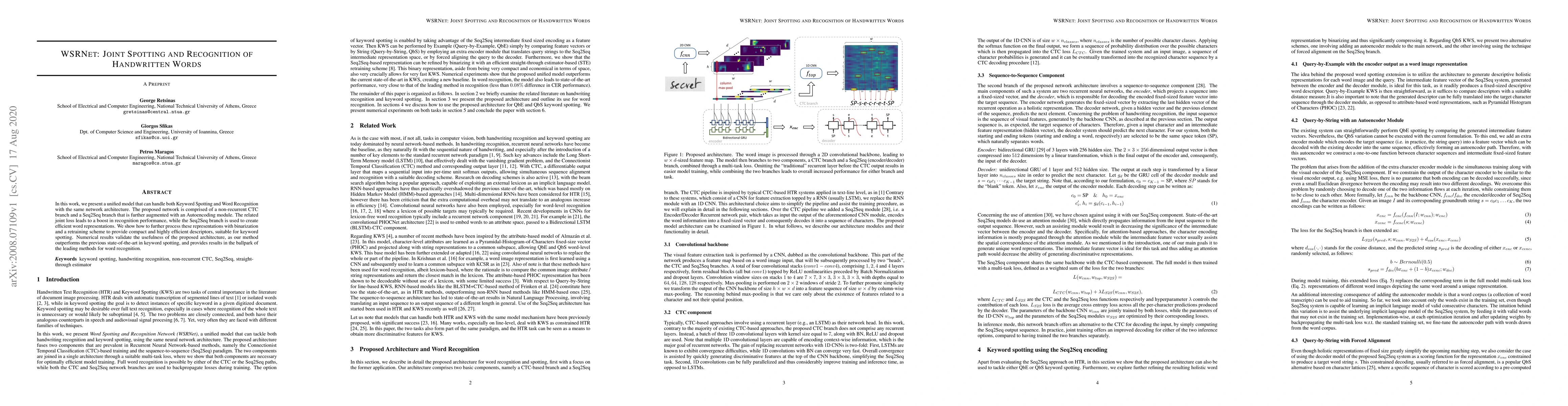 Thumbnail for WSRNet: Joint Spotting and Recognition of Handwritten Words