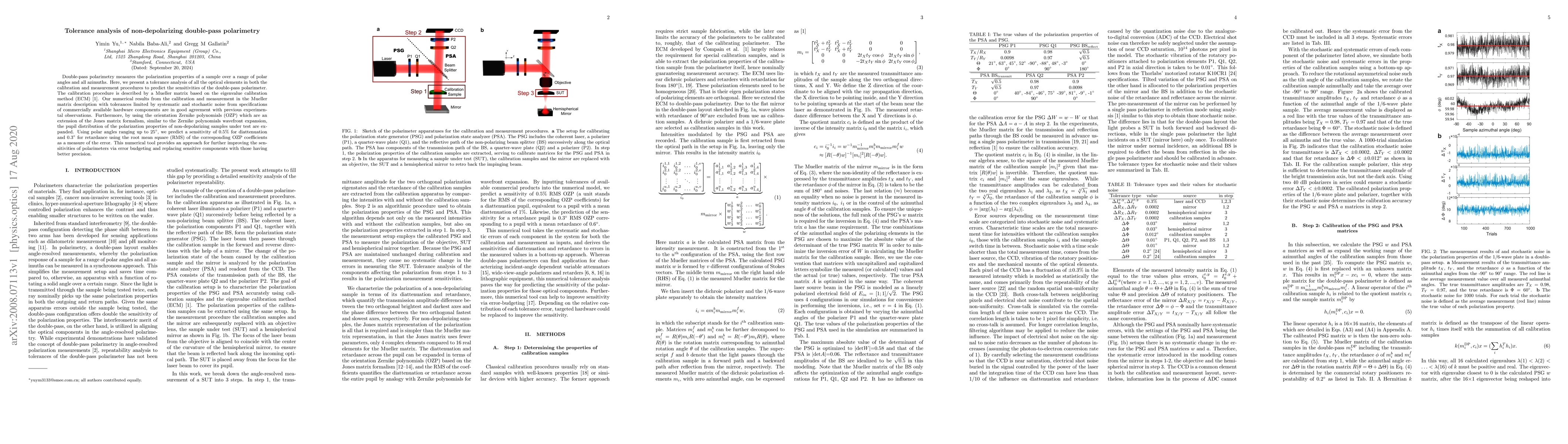 Thumbnail for Tolerance analysis of non-depolarizing double-pass polarimetry