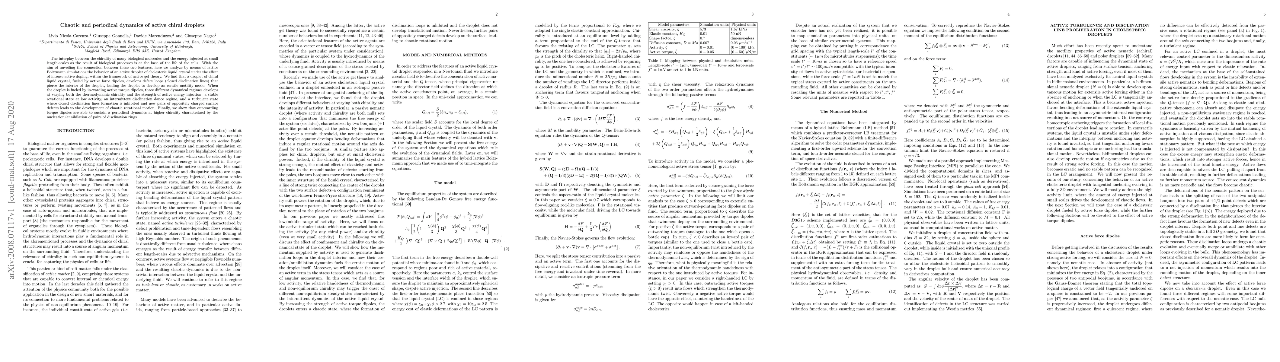 Thumbnail for Chaotic and periodical dynamics of active chiral droplets