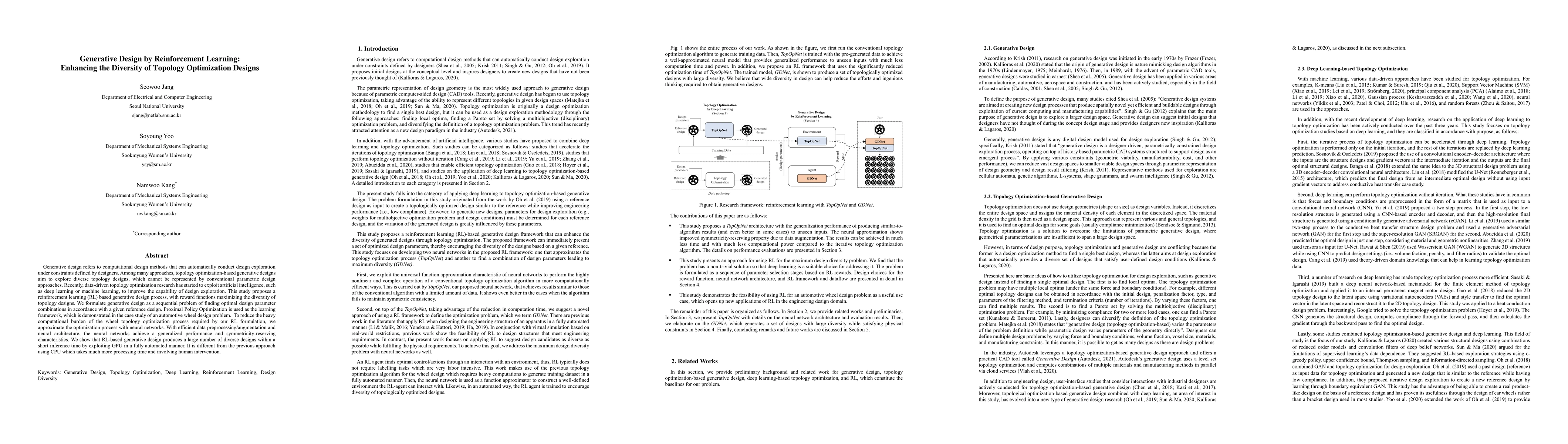 Thumbnail for Generative Design by Reinforcement Learning: Enhancing the Diversity of
  Topology Optimization Designs