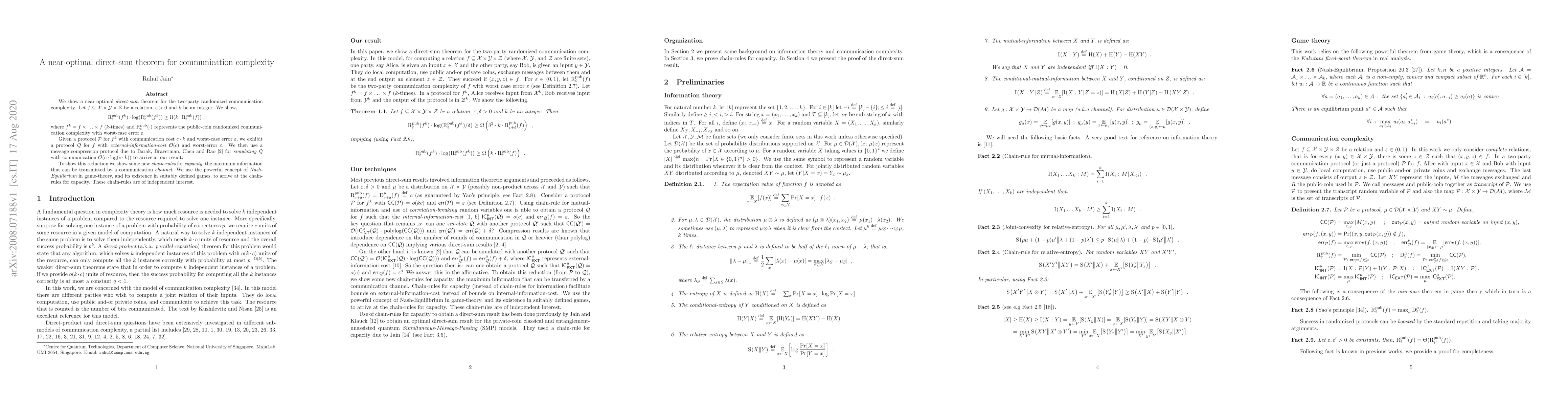 Thumbnail for A near-optimal direct-sum theorem for communication complexity