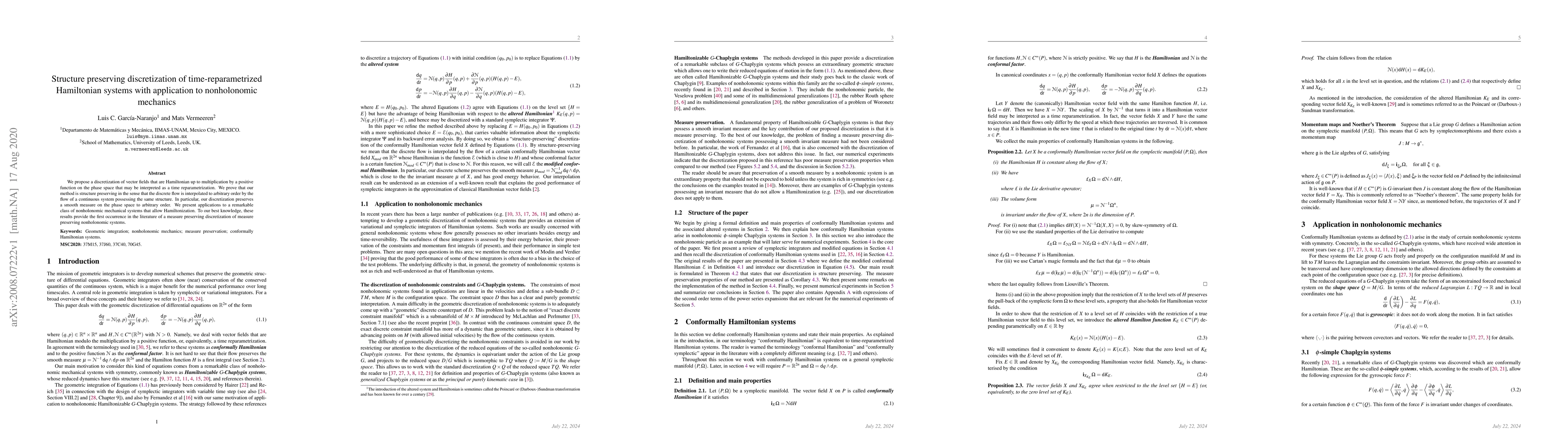 Thumbnail for Structure preserving discretization of time-reparametrized Hamiltonian
  systems with application to nonholonomic mechanics