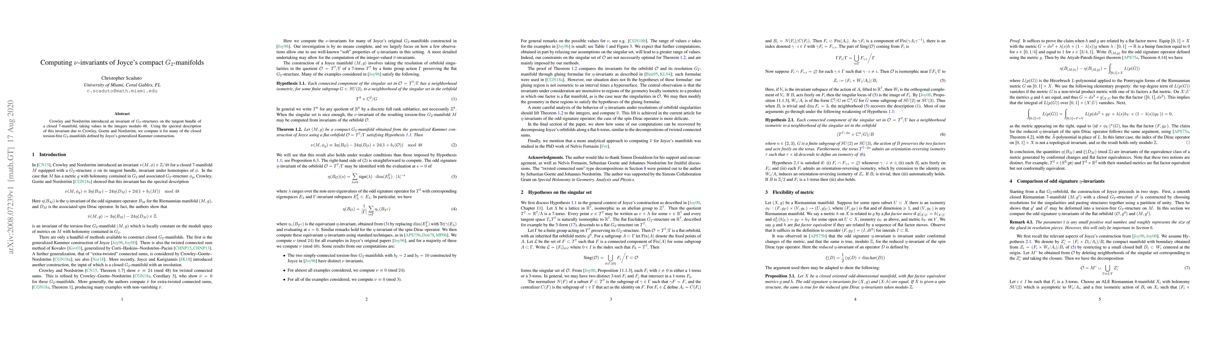 Thumbnail for Computing $\nu$-invariants of Joyce's compact $G_2$-manifolds