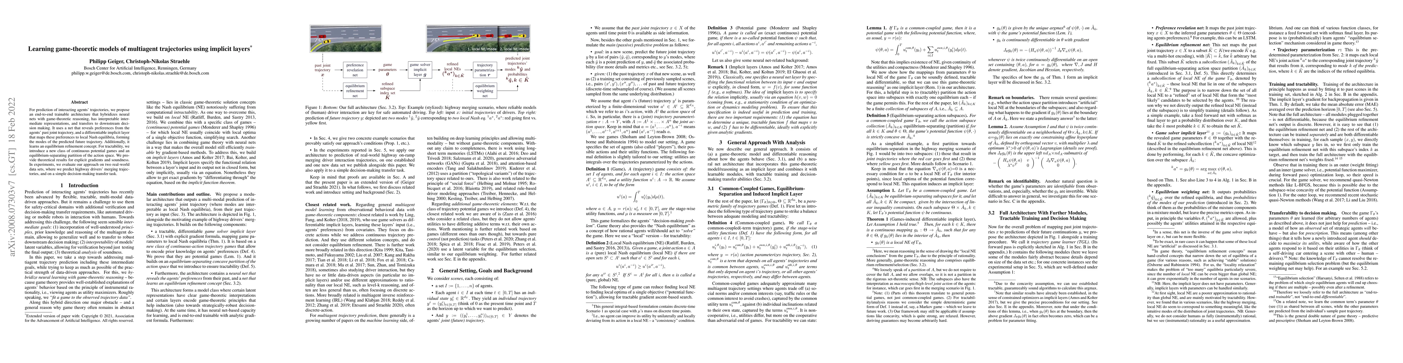 Thumbnail for Learning Game-Theoretic Models of Multiagent Trajectories Using Implicit
  Layers