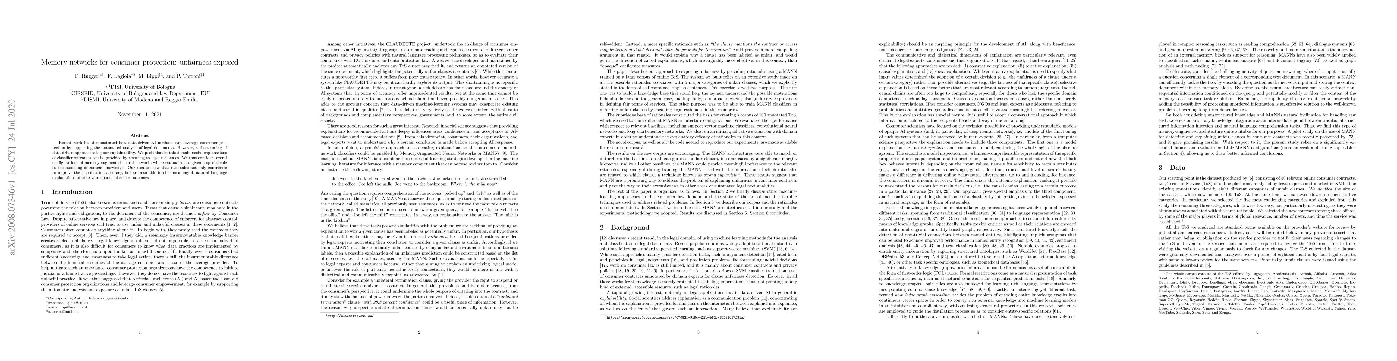 Thumbnail for Memory networks for consumer protection:unfairness exposed