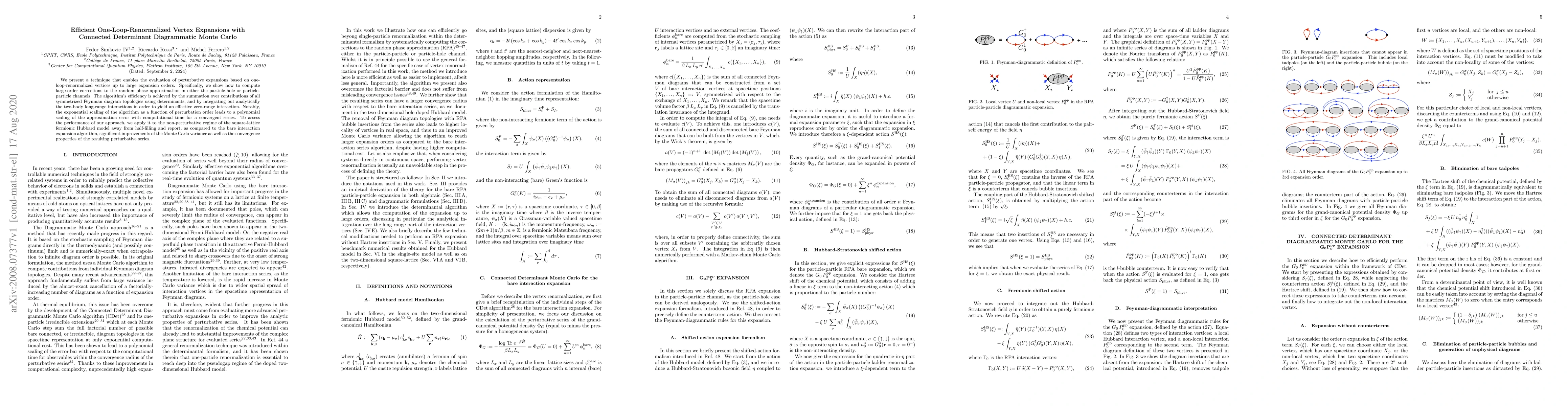 Thumbnail for Efficient One-Loop-Renormalized Vertex Expansions with Connected
  Determinant Diagrammatic Monte Carlo