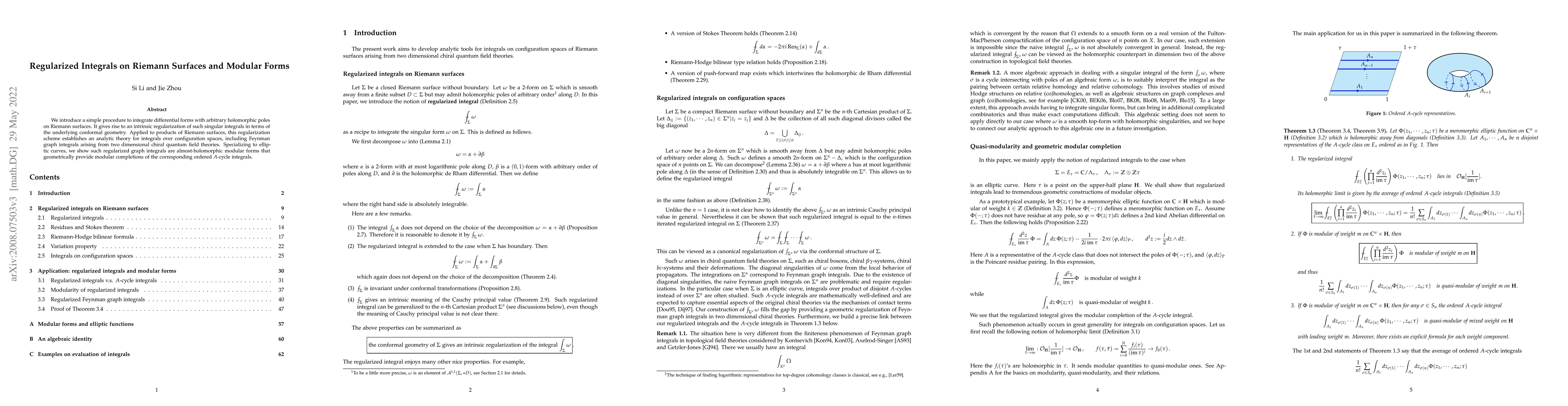 Thumbnail for Regularized Integrals on Riemann Surfaces and Modular Forms
