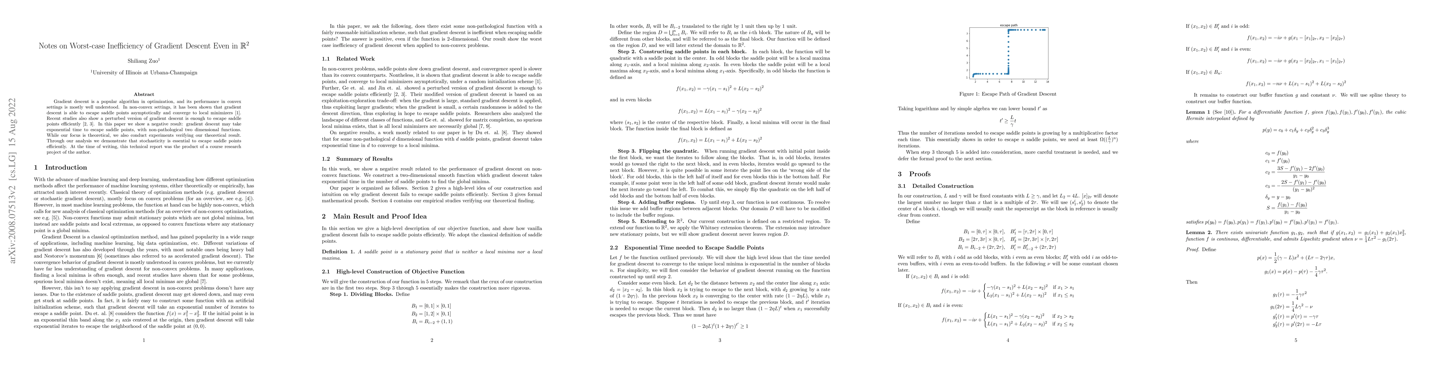 Thumbnail for Notes on Worst-case Inefficiency of Gradient Descent Even in R^2