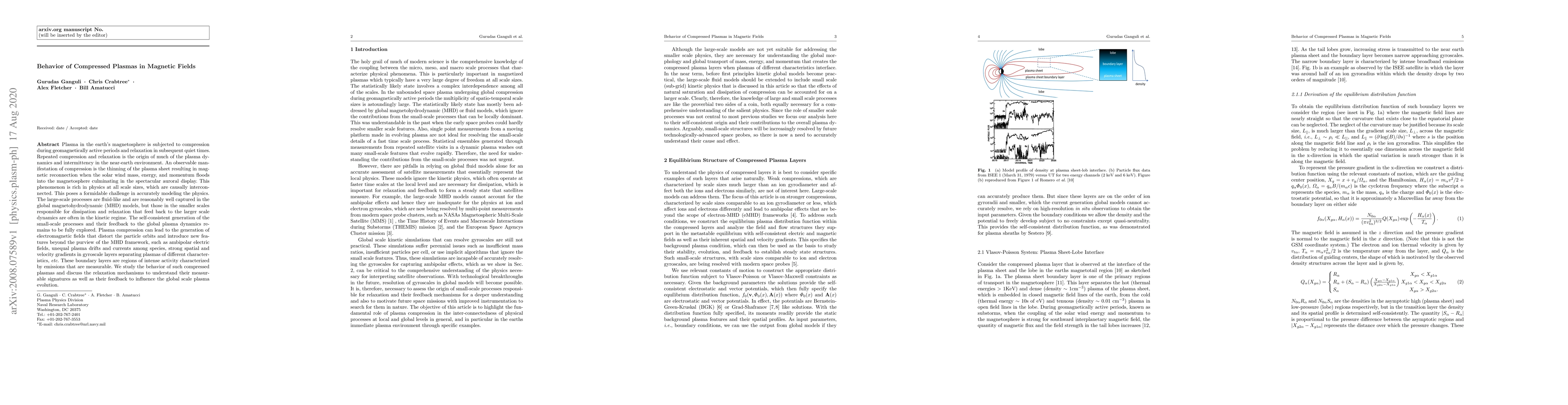 Thumbnail for Behavior of Compressed Plasmas in Magnetic Fields