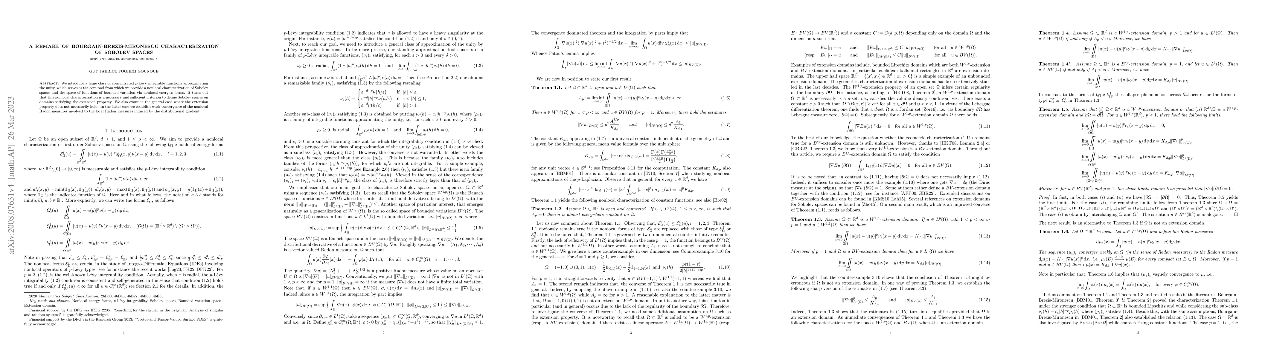 Thumbnail for A Remake of Bourgain-Brezis-Mironescu Characterization of Sobolev Spaces