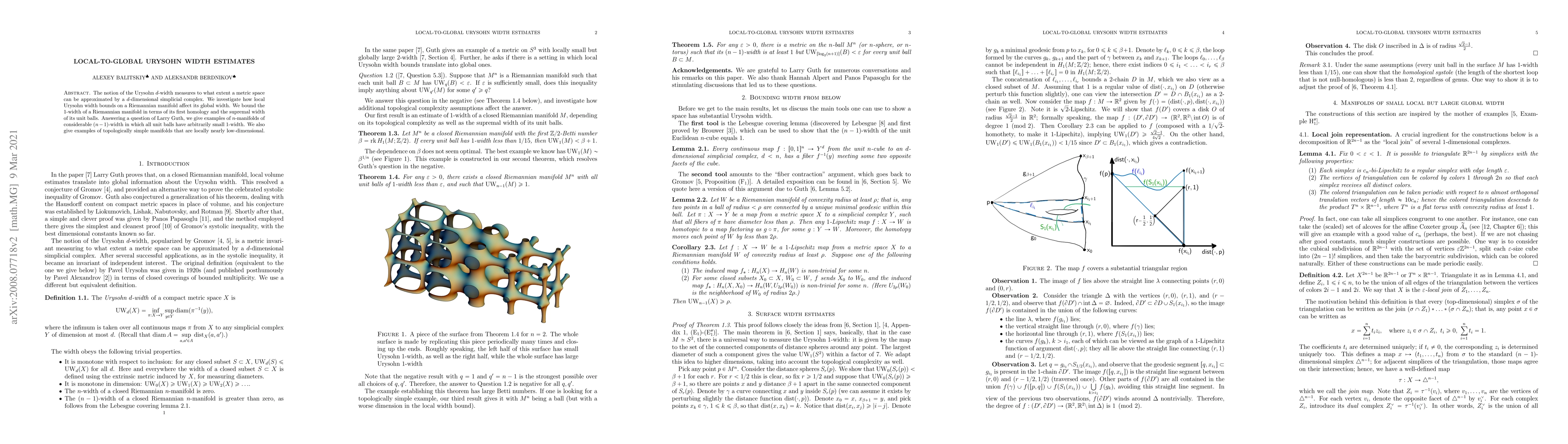 Thumbnail for Local-to-global Urysohn width estimates